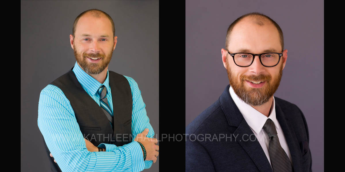 What to wear for your professional head shot.  Two different looks, both professional, but distinctly different.